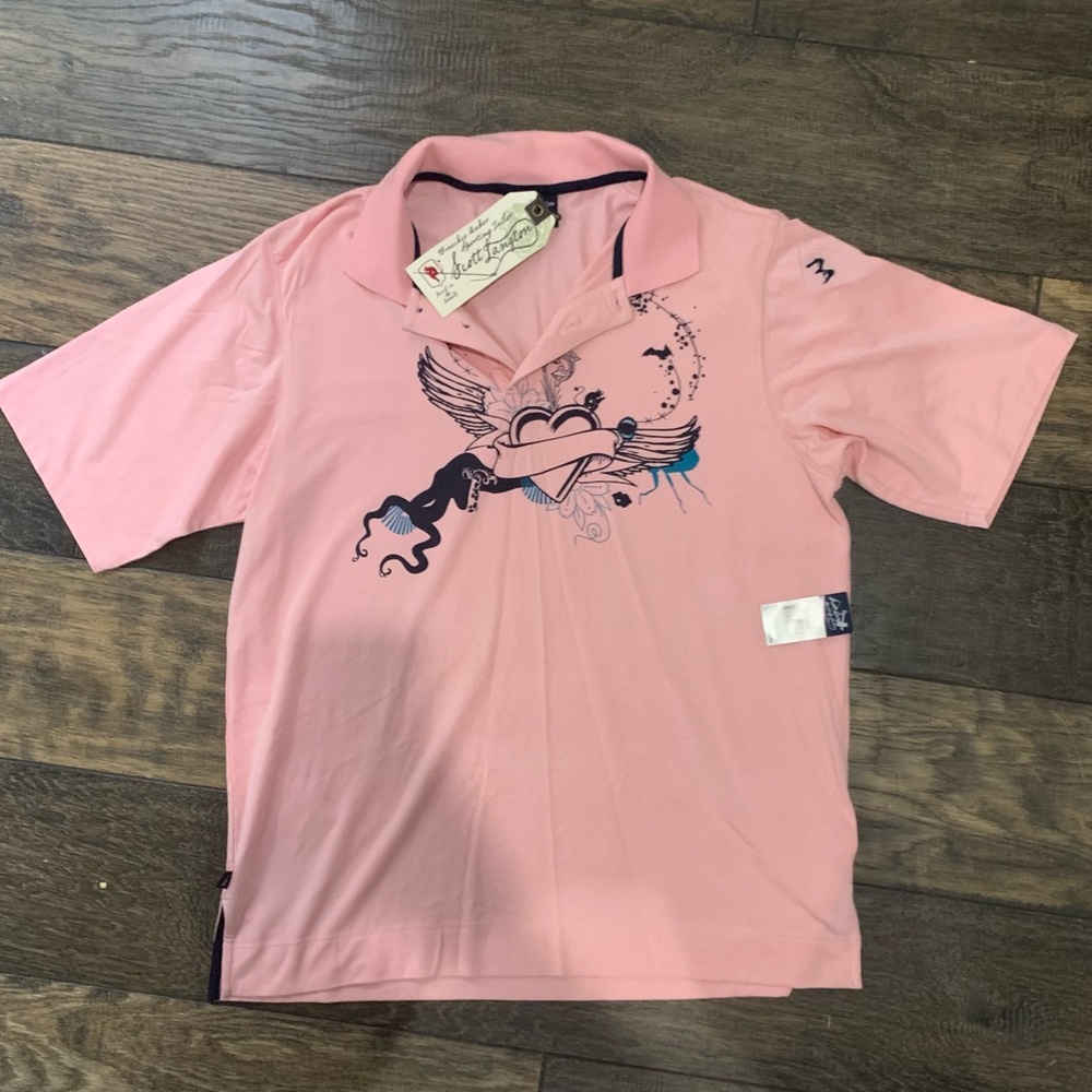 New $115 Scott Langton Sporting Tailor Short Sleeve Polo Men’s Shirt